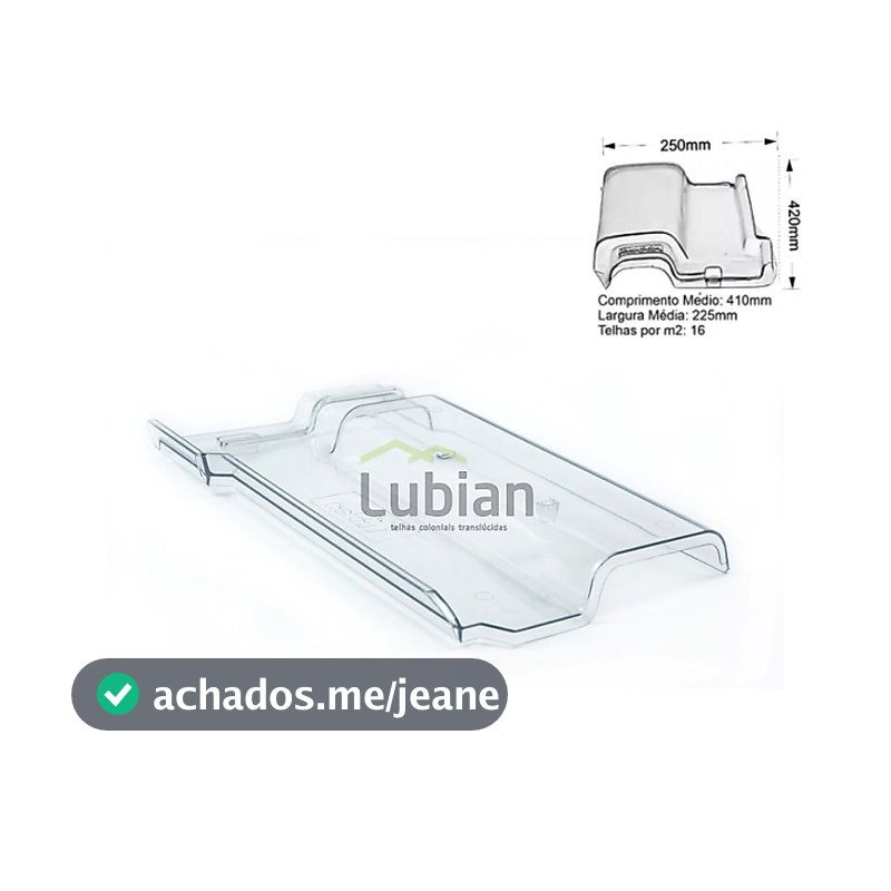 Telha Romana Policarbonato Transparente Injetada Obra Casa Telhados Lubian