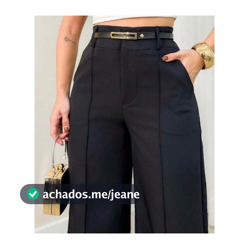 Calça  Alfaiataria Feminina Premium Ziper Na Lateral Com Bolso e Cinto PROMOÇAO