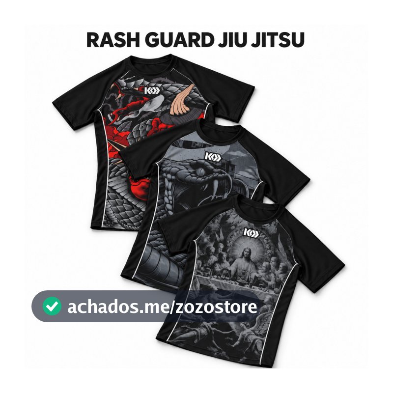 Camiseta Rashguard Térmica de compressão Jiu Jitsu Manga Curta No-Gi MMA UV60+ Unissex Grappling KOD Oriental