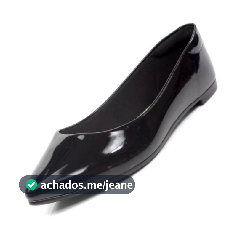 Sapatilha Feminina Bico Fino Preta Verniz Confortável Macia Sapato Feminino