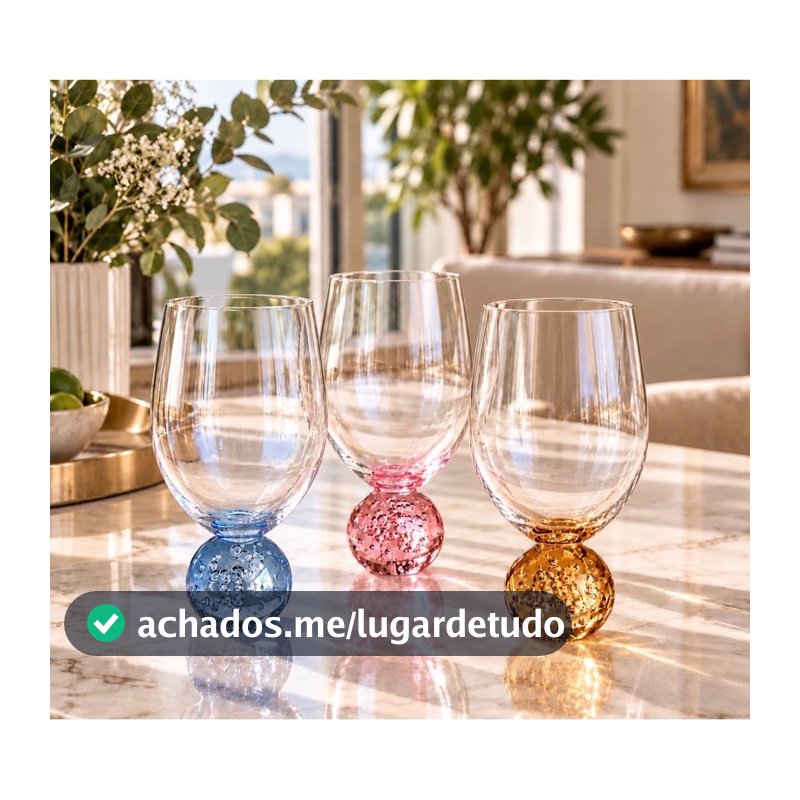 Kit 6 Copos Bubble Sphere 540ml – Design Sofisticado em Vidro