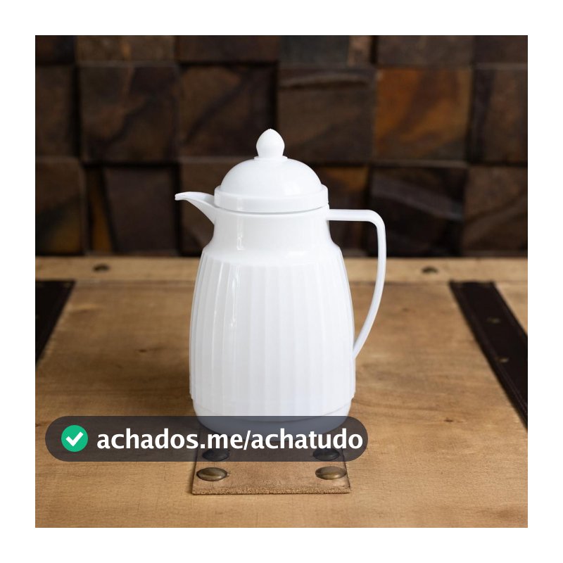 Garrafa Térmica de Plástico Essência Branca 300ml Wolff para Café Chá Agua e Uso Diário Qualidade Elegância Casa Cozinha