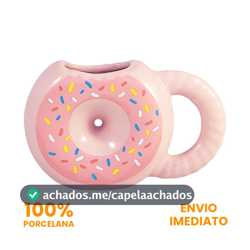 Caneca de Porcelana  Rosa Decorativa Donuts 300ml Simpsons
