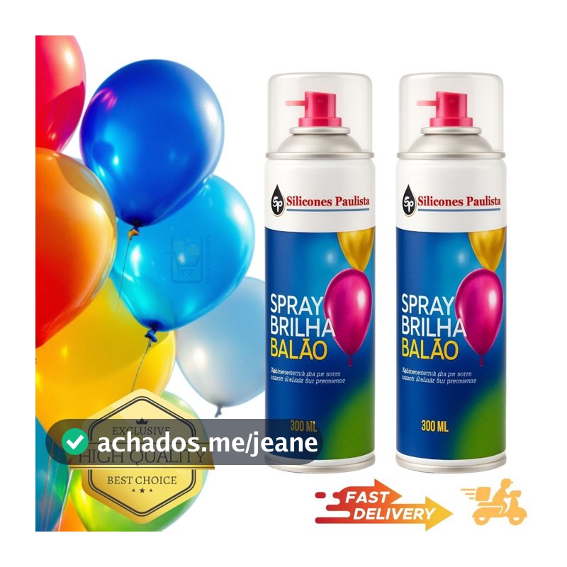 Kit Brilha Balão Spray Bexiga Festa Buffet Festa 300ML Decoração Realça Cor do Balão