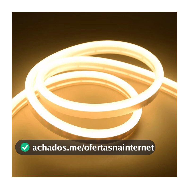 Mangueira Fita LED Neon Flex Branco Quente 3500K 110v/220V Metros