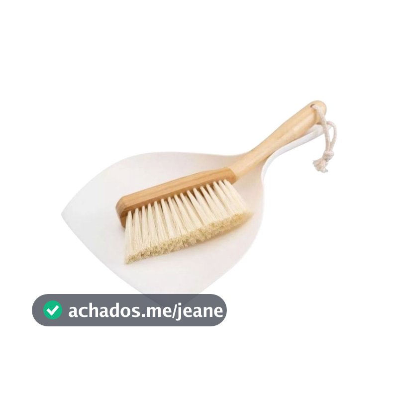 kIt Escova de Bambu e Pá para limpeza Off White Oikos