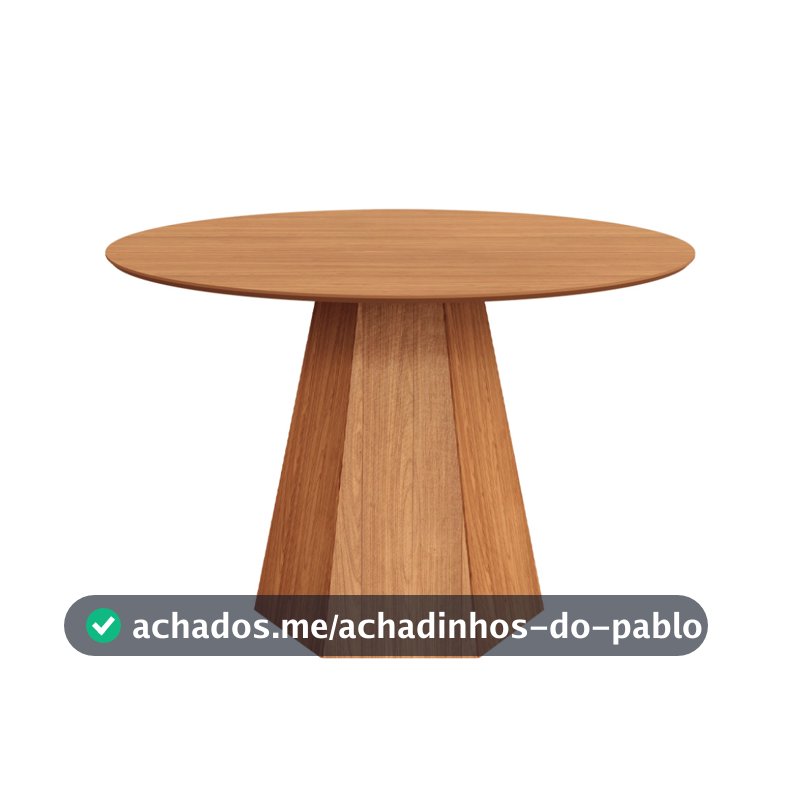 Mesa de Jantar 6 Lugares Redonda com Pé Hexagonal Lisboa