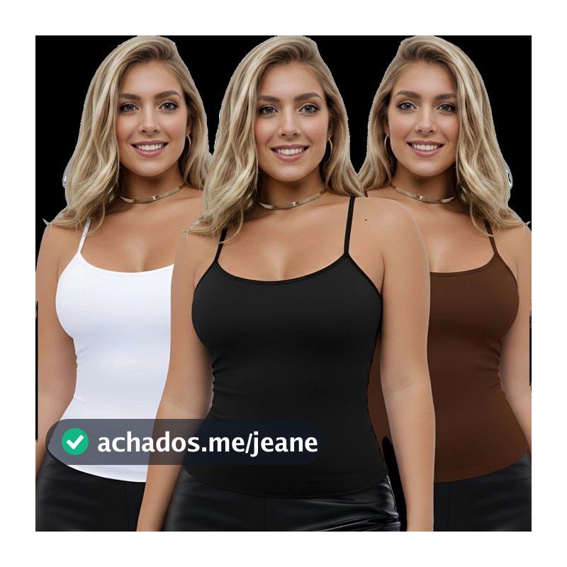 Kit 3 Blusa Blusinha Regata Feminina Alcinha Suplex Casual C/Forro básica Versátil Blogueira Verão Plus Size PM G GG G1