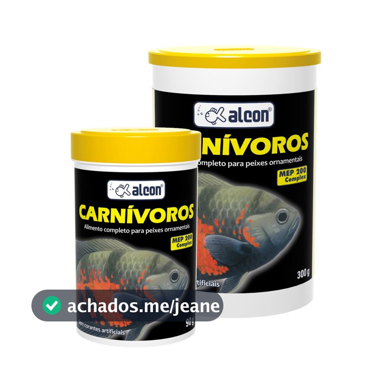 Ração Alcon Carnívoros 300g Ração Para Para Peixes Carnívoros Oscar Aruanã Jumbos Peixes Marinhos Lion Fish Garoupas