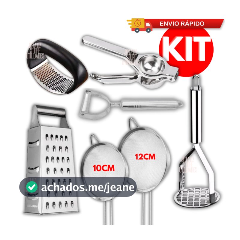 Utensílios De Cozinha 7/5/4/3 Kit Ralador Amassador Batata Alho Espremedor Limão Descascador Legumes Peneiras Casa