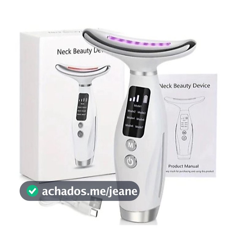 Massageador Portátil Beleza Pele Firmeza Pescoço Led de 7 Modos para Rosto e Pescoço