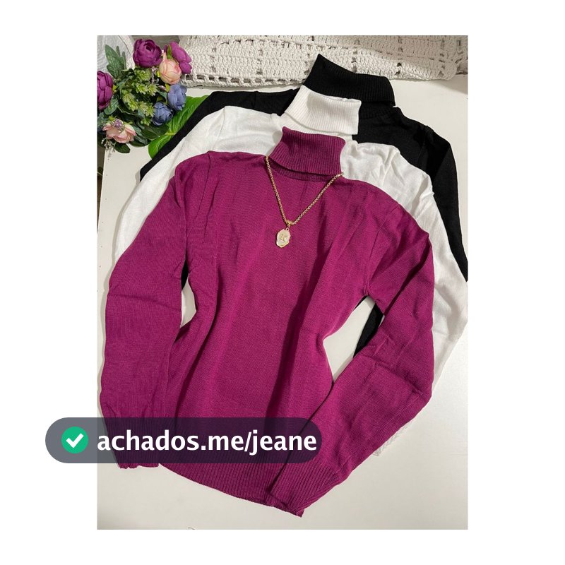 Kit 3 pc Blusa gola alta tricot feminina inverno manga longa TAM :U 36 até 40