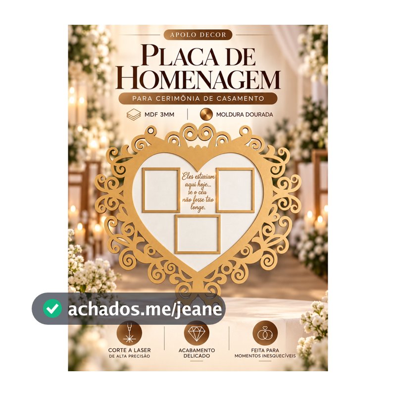 Placa Homenagem Personalizada Entrada de Casamento 3mm