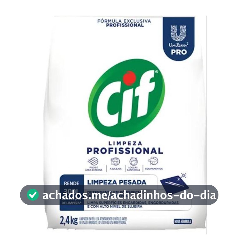 CIF Limpeza Profissional 2,4kg 🧽 Limpeza Pesada • Rende 300L • Detergente em Pó Unilever Pro
