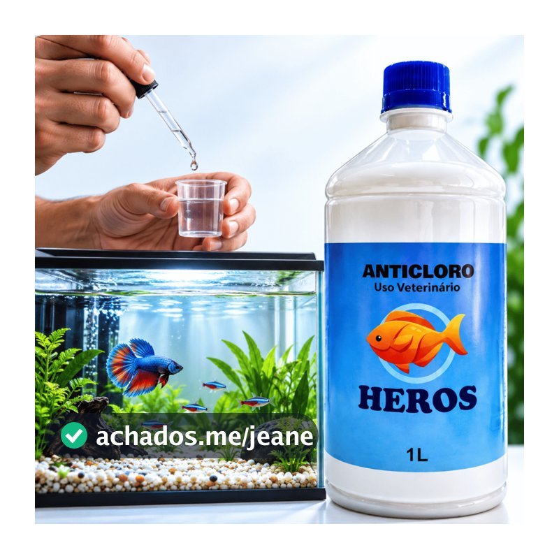 Anti Cloro Para Aquário Condicionador De Água 1L Tratamento Anticloro Aquário de Peixes Remove Cloramina
