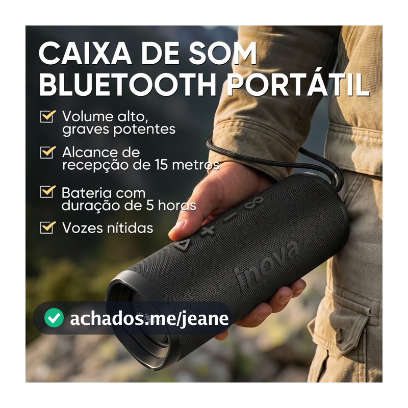 INOVA Caixa De Som Bluetooth Tws Estéreo Alta Hifi Longa Duração IPX6 Speaker Portátil Som Potente Casa Caixa Som