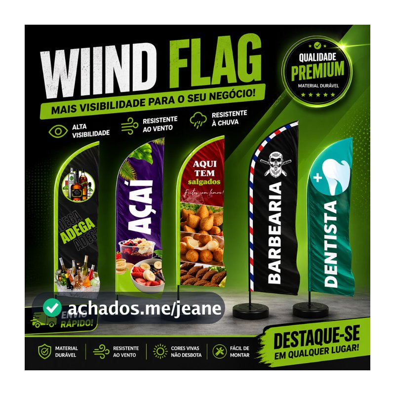 Tecido Wind Banner Dupla Face Temas Personalizados P - 1,55x0,65 Ou M - 2,00x0,65
