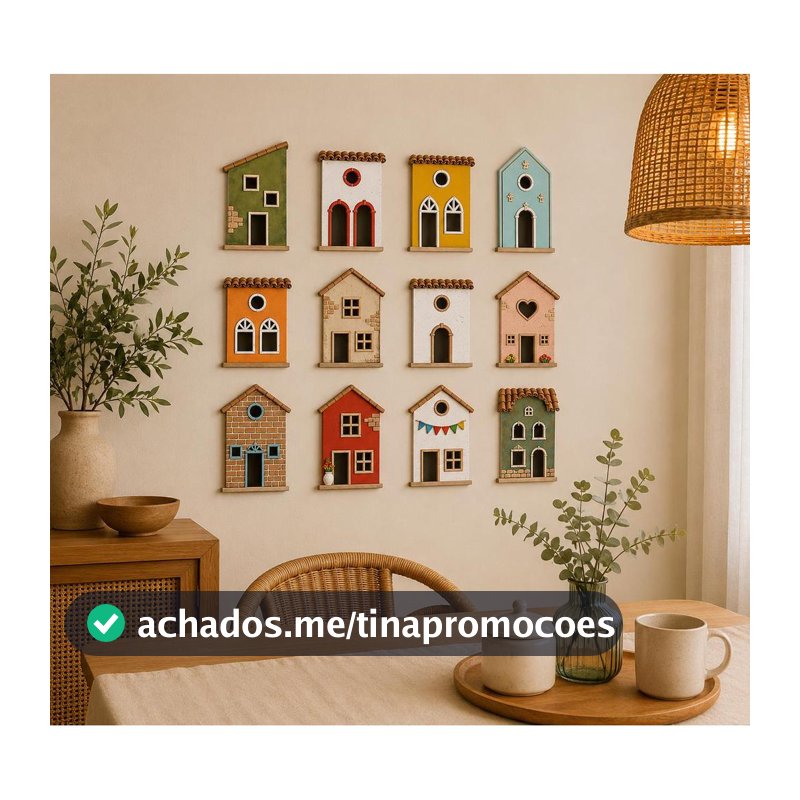 Kit Decorativo Casinhas Coloridas – Decoração Criativa para Ambientes