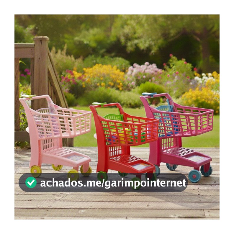 Carrinho de Mercado Brinquedo Infantil Supermercado Super Martket Menino ou Menina Rosa Vermelho Magic Toys