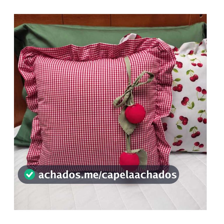Kit enxoval de cama 03 peças xadrez com tema Cereja