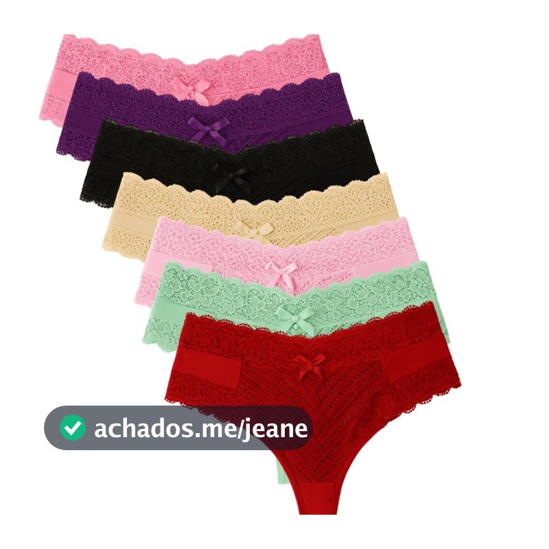 Kit Calcinhas Sexy Renda Fio Duplo Conforto Lingerie Feminina