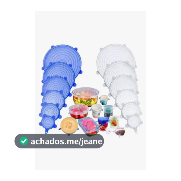 Kit 6 Tampas Silicone Universal Flexível Pote Panela Reutilizável