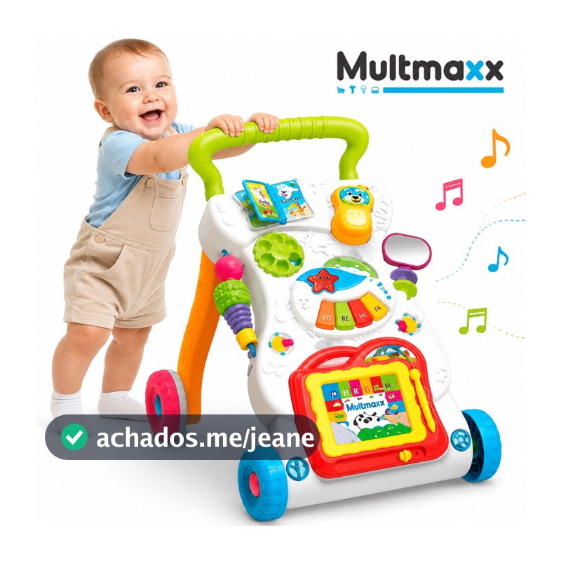 Andador Didático Infantil Brinquedo dia Das Crianças Multi Atividades Musical Lousa Mágica Bebe