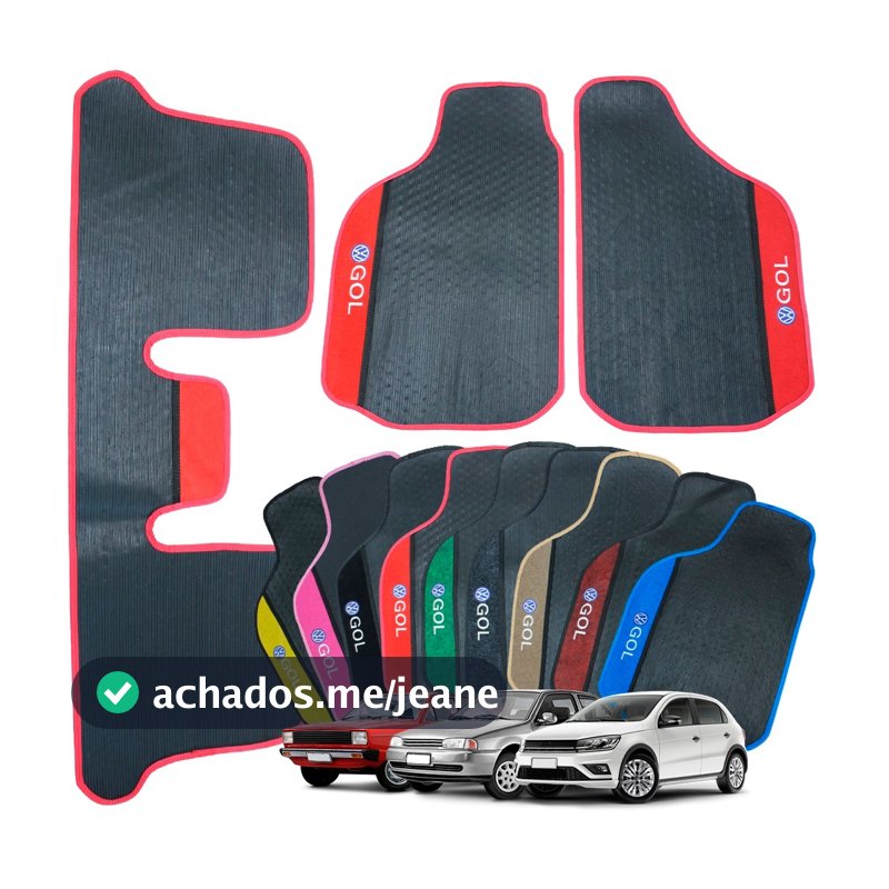 Tapete Carro Gol Bola G2 G3 G4 G5 G6 G7 G8 Borracha 3 Peças Traseiro Inteiro PVC Gol Quadrado Personalizado Impermeável