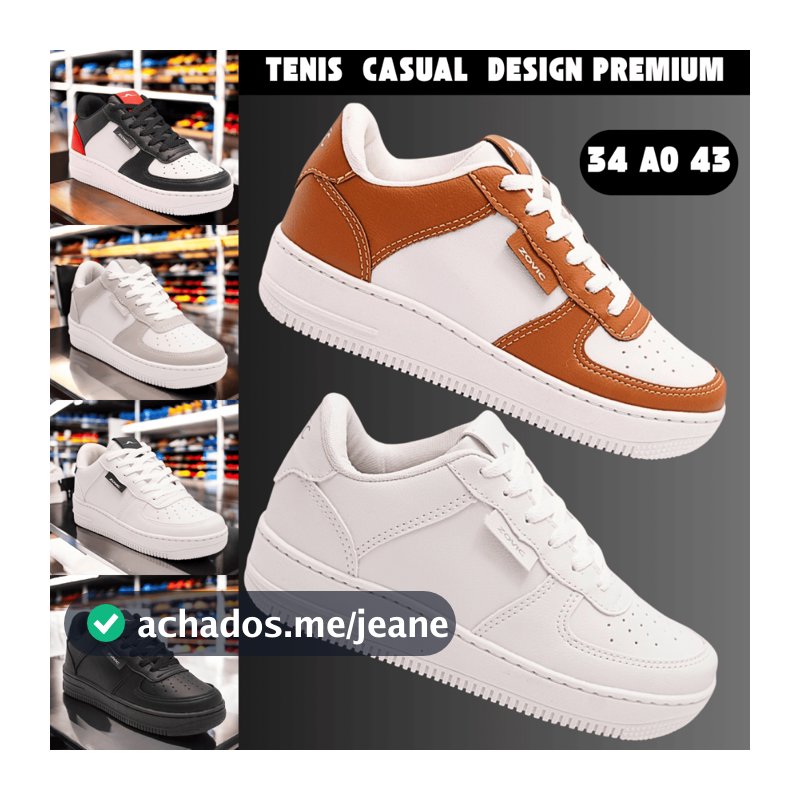 Tênis Feminino Branco Casual Confortavel Blogueira Leve Solado Macio Runner Super Macio Promocao