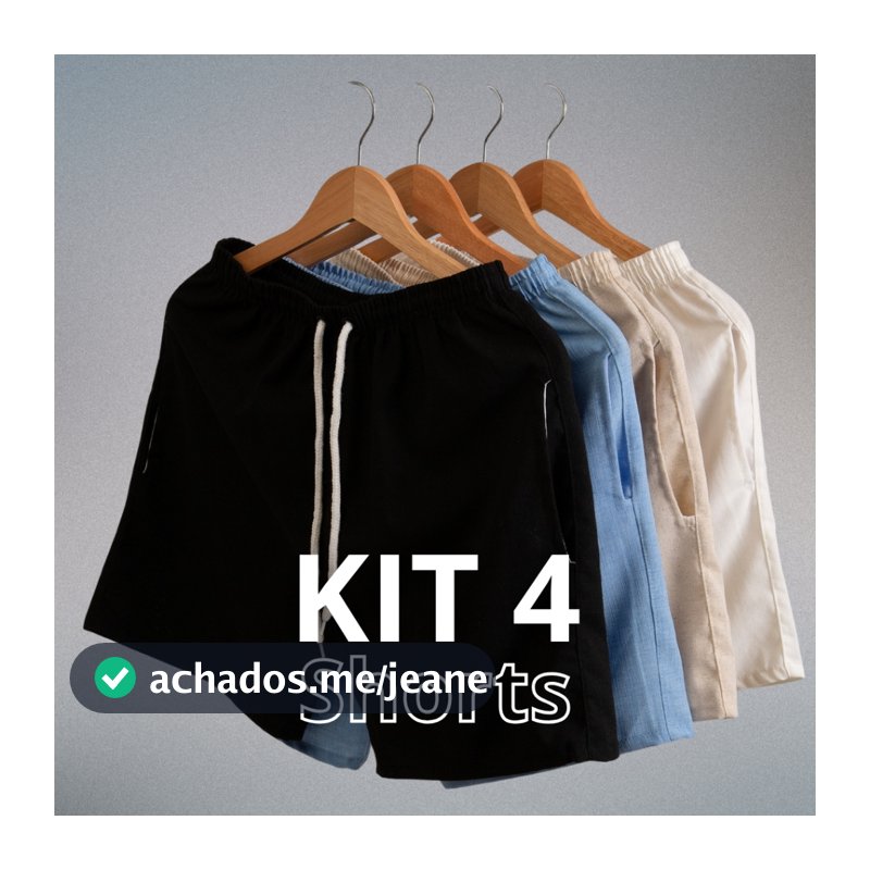 Kit 4 Short Linho Masculino Bermuda Lisa Qualidade Premium Mauricinho Promoção Saida de Fabrica Promoção