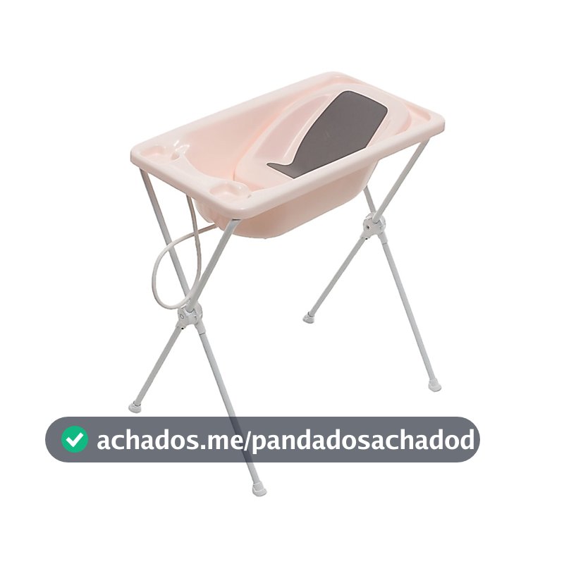 Banheira Bebê Acqua Trio Galzerano Dobrável de Plástico Rose