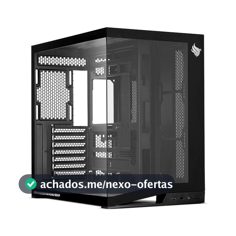 Gabinete Gamer Pichau Osiris PRO, Mid-Tower, Lateral de Vidro, Preto, PG-OSIP-BK