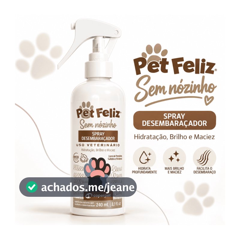 Spray Sem Nozinho Pet Feliz  | Desembaraça Pelos Na Mesma Hora | Resultado Instantâneo | Spray Sem Nozinho Pet