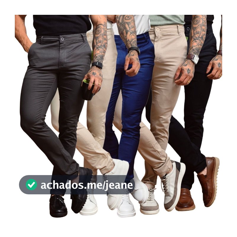 Calça Sarja Masculino Alfaiataria Esporte Fino com Elastano