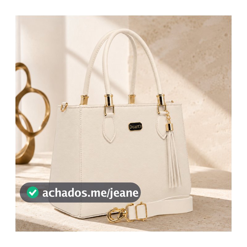 Bolsa Feminina Transversal Lorena Duart's Estruturada Alça Ajustável Zíper Trabalho e Passeio