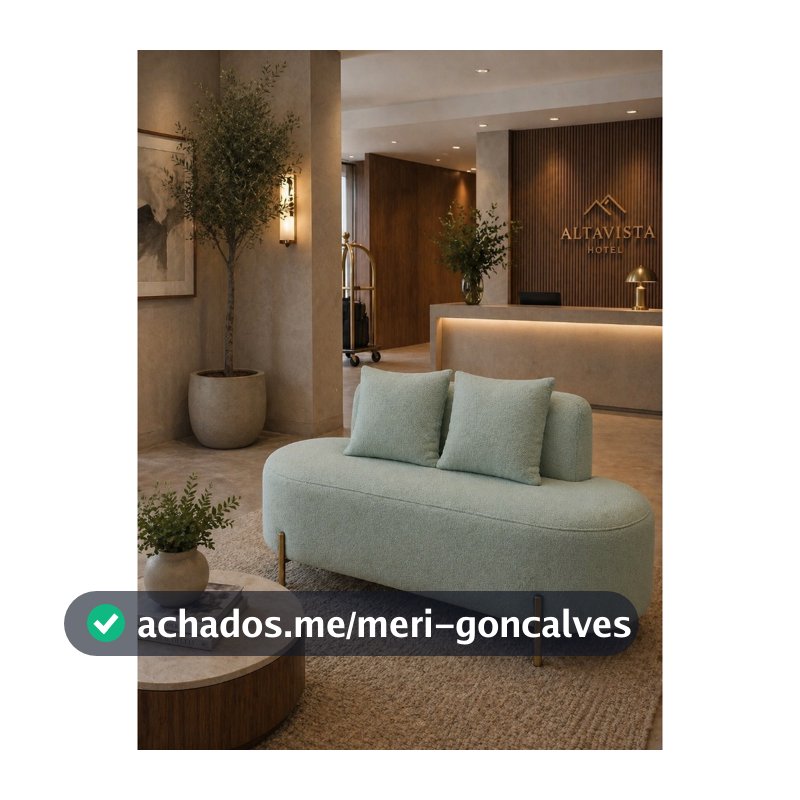 Sofá Orgânico Curvo 1,15CM Tecido Boucle Pe de Ferro Luxo  Conforto Sofisticaçâo Escritorio Visammer