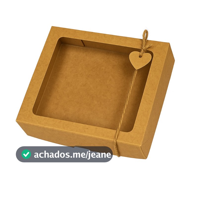 Caixa Para Doces Trufas Bombom 20x20x6 Kraft Com Visor 10 Unidades