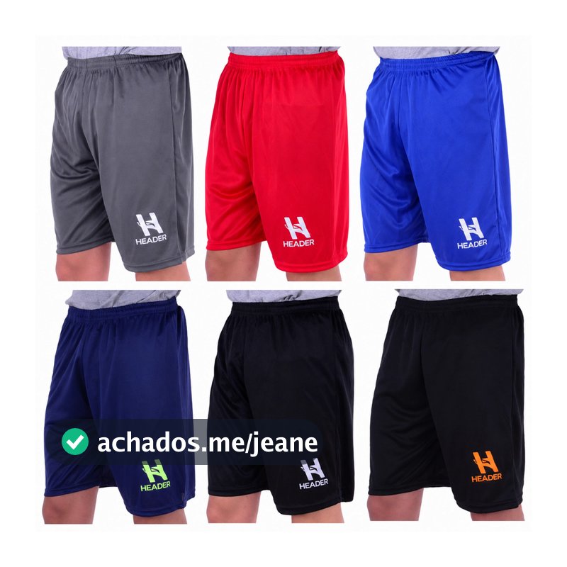Kit 6 Shorts Atacado Header Masculino Calção Futebol Bermuda Academia Short Praia