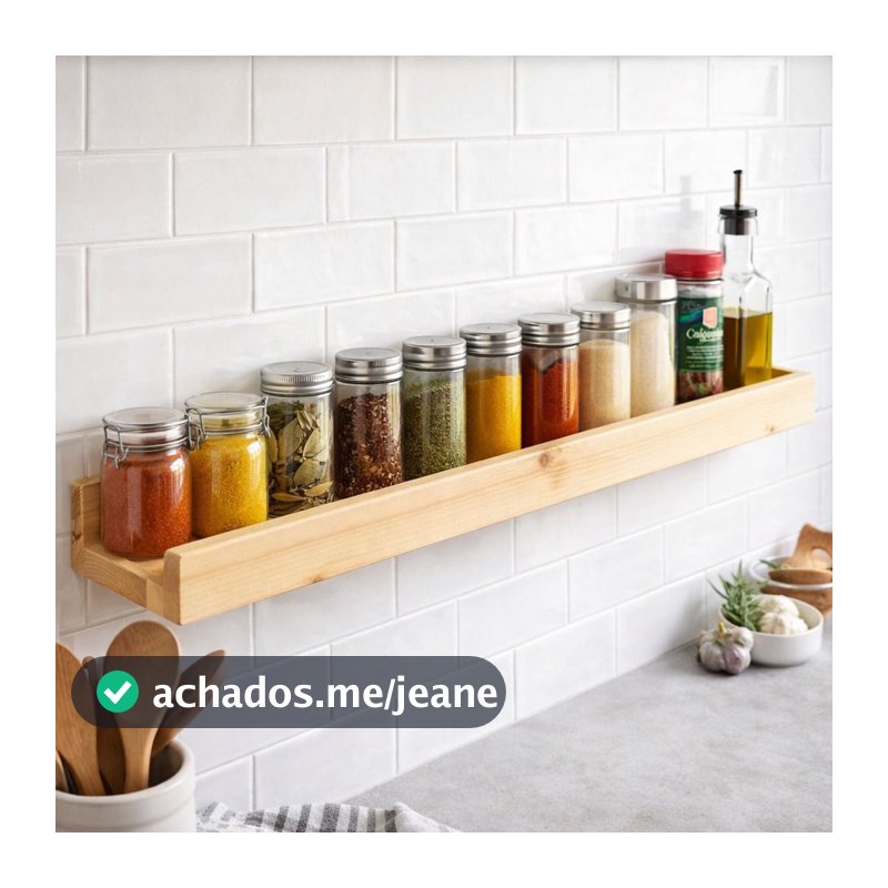 Prateleira Decorativa Porta Temperos Suporte  Madeira Minimalista Rústico