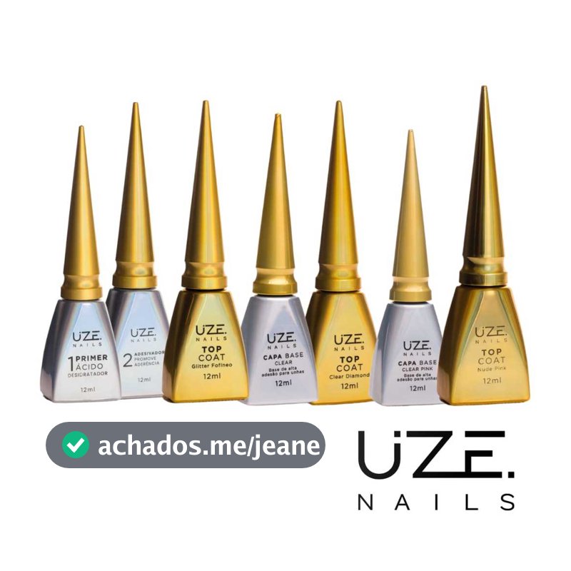 Preparadores e Finalizadores Uze Nails Primer Ácido Adesivador Capa Base e Top Coat Livre de TPO - Escolha
