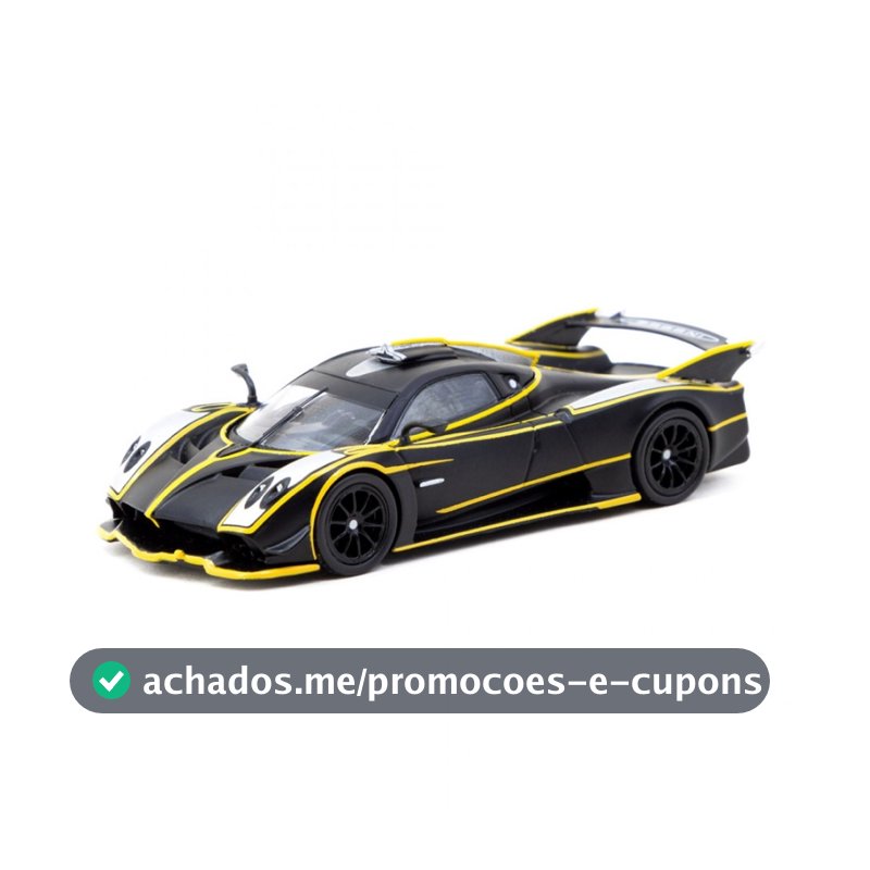 Tarmac Works T64G-TL035-MBS 1/64 Pagani Huayra R Carro Modelo Em Escala Fundida Preto Fosco Prateado