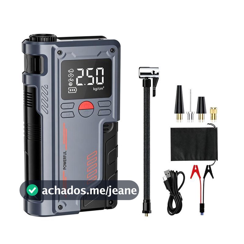 JMJN Compressor de Ar Portátil 150PSI 14.8V Digital com Tela LCD Bomba Elétrica Recarregável para Carro, Moto