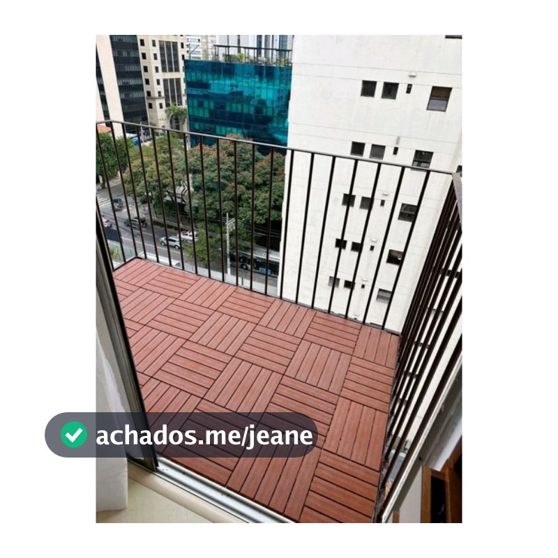 Kit 9 Deck plástico modular textura madeira para banheiro jardim sacada piscina