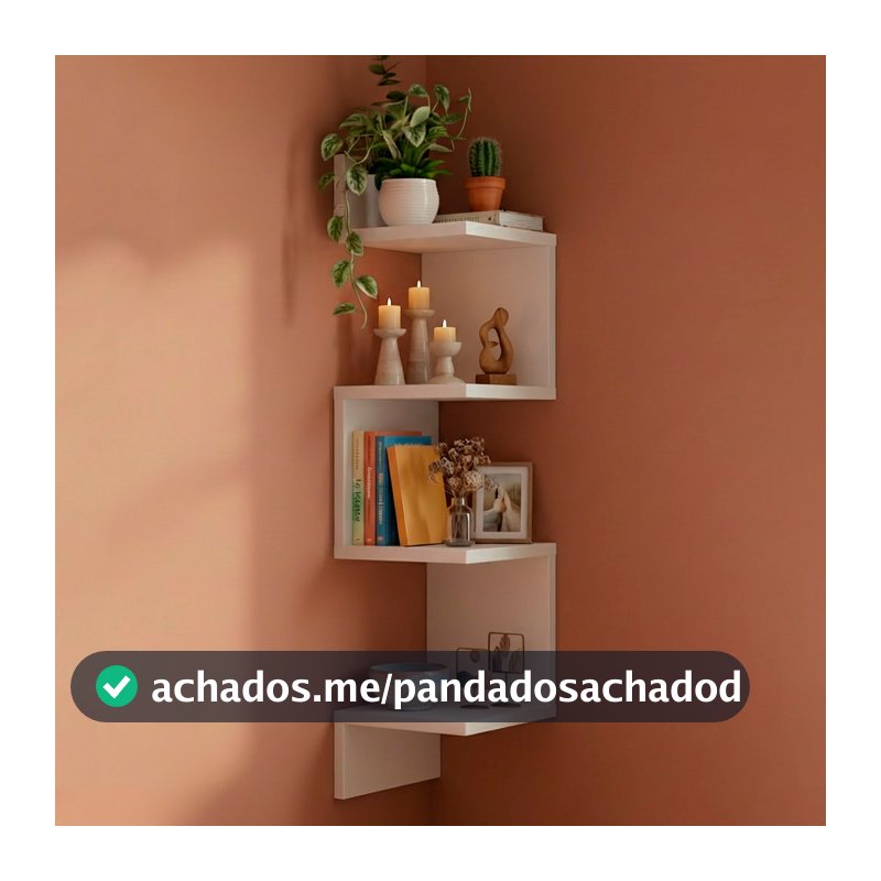 Prateleira De Canto Livros Nicho Branco Decoração Branca Preto