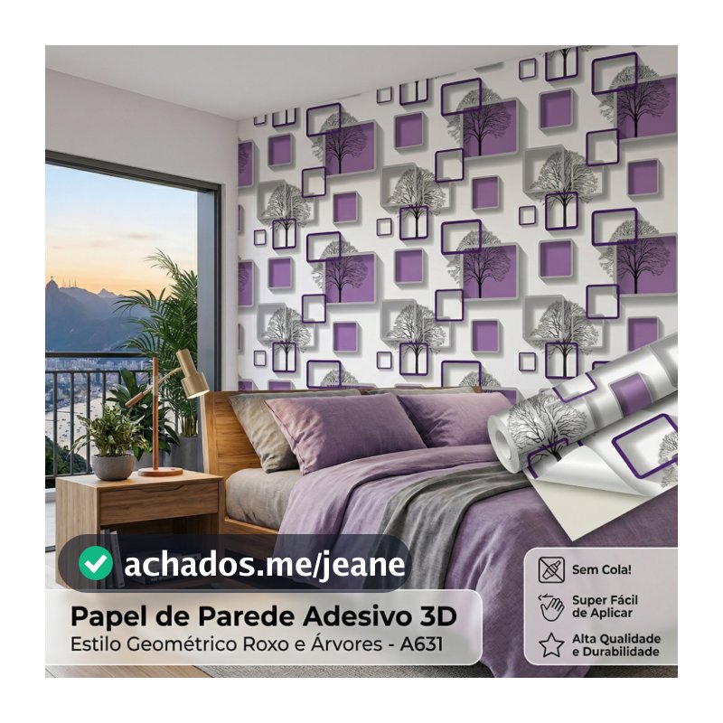Papel Adesivo Roxo Decorativo Quarto Crianças Móveis Parede 5m