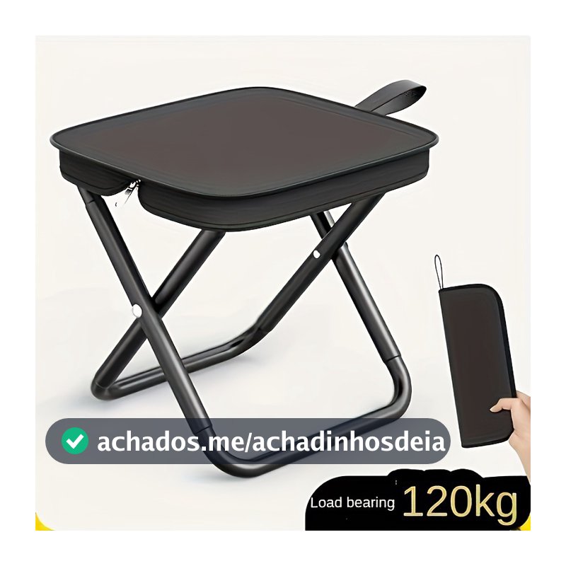 Banqueta Banquinho Dobrável Alumínio Camping C/ Bolsa Ziper