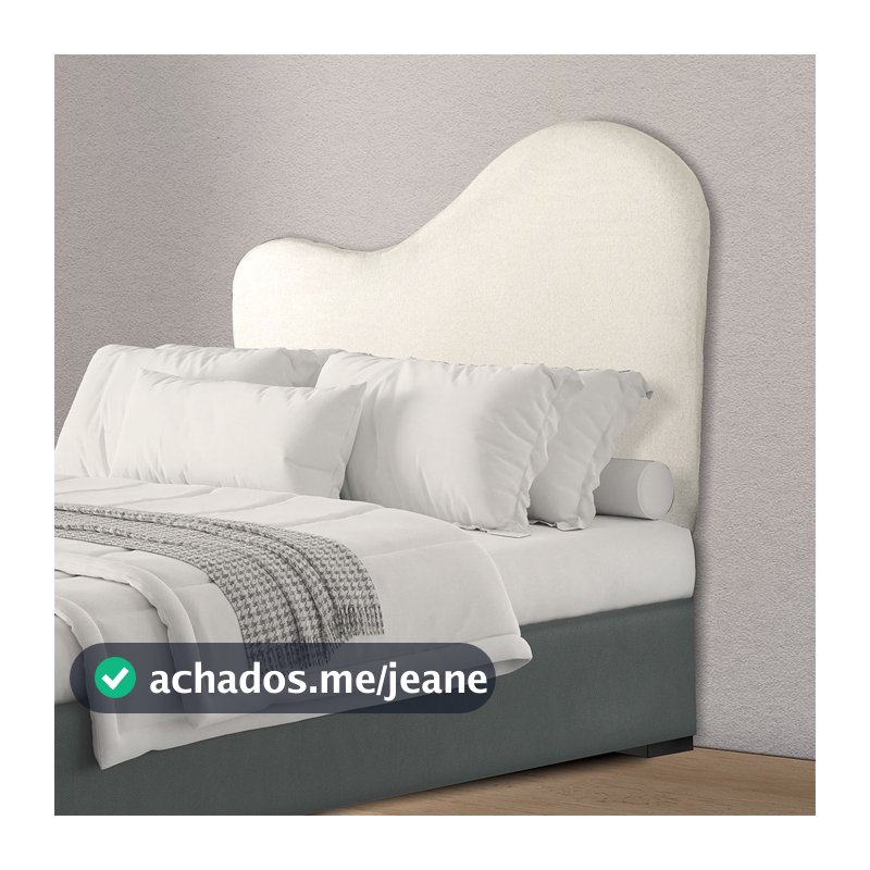 Cabeceira Orgânica 90cm Solteiro Painél Para Cama Box Bouclé Serena