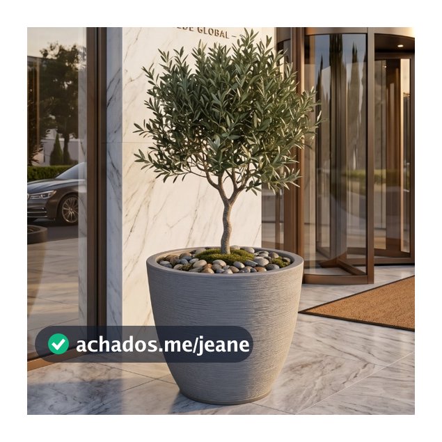 Vaso De Planta Grande Polietileno Cachepot Redondo 51cm E 60cm Decorativo Para Jardim Sala Palmeiras Resistente