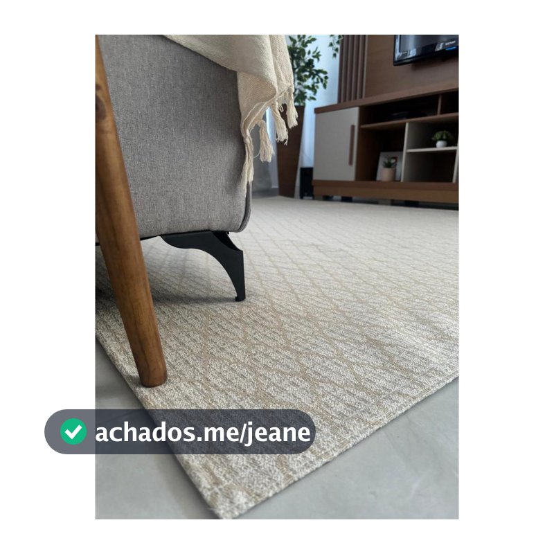Tapete Antiderrapante sala ou quarto, grosso, textura firme, neutro, moderno e prático!