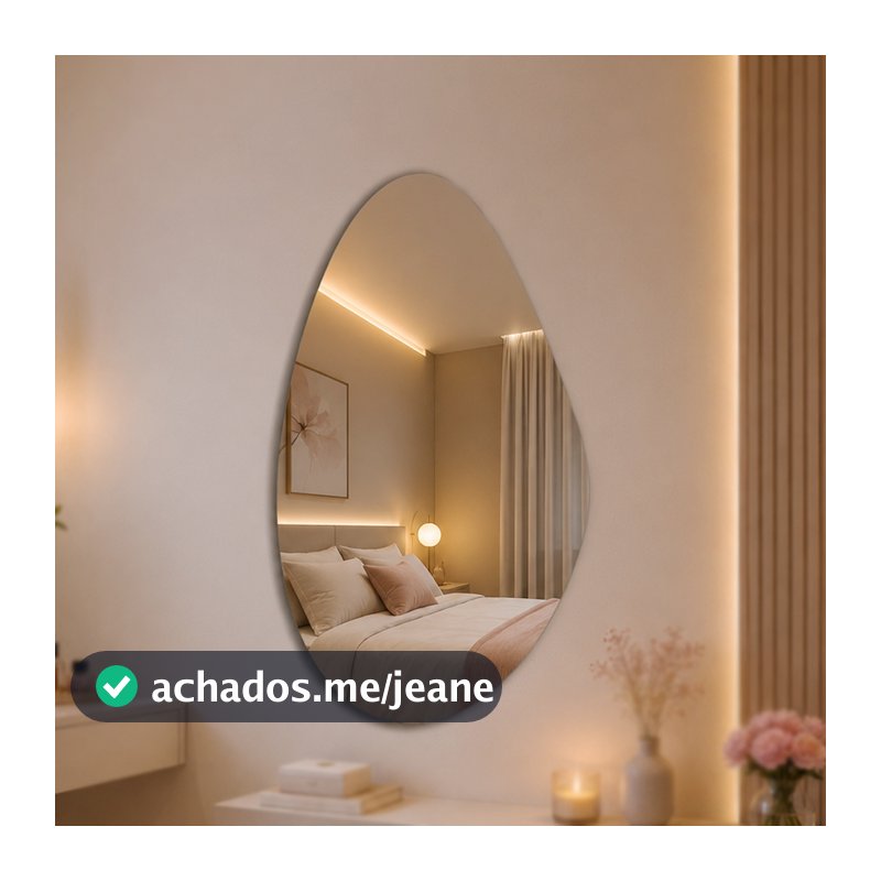Espelho Organico Grande Decorativo Abstrato Super Luxo Para Banheiro Sala